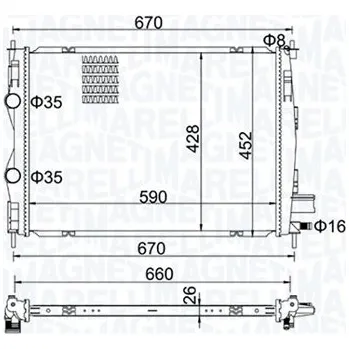 Chladič motoru Chladič, chlazení motoru MAGNETI MARELLI 350213162600