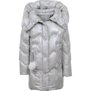 Dívčí bunda Dívčí zimní kabát GLO-STORY metalický s hvězdami Barva: Stříbrná, Velikost: 92/98