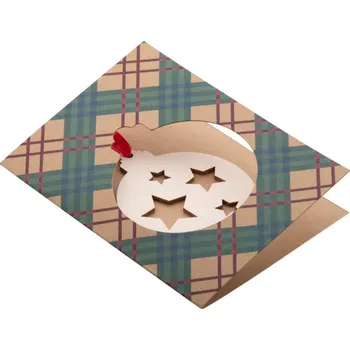 Reklamní TreeCard Eco vánoční přání, koule, přírodní