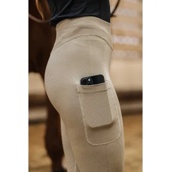 Jezdecké kalhoty EQUITHÈME Legíny jezdecké Acacia Je t'aime Equithème, s gripem, dámské, beige M