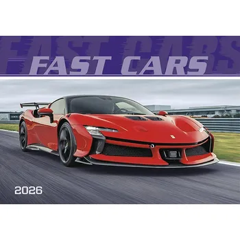 Kalendář Kalendář 2026 Fast cars, nástěnný, 48,5 x 34 cm