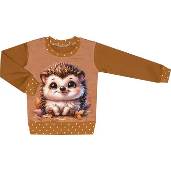 Kojenecké oblečení Mikina bez kapuce - Puntík hnědá - ježek Velikost: 80