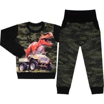 Tepláková souprava - DINO červený maskáč (bez kapuce) Velikost: 98