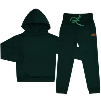 Tepláková souprava zateplená - Lahvově zelená Velikost: 116