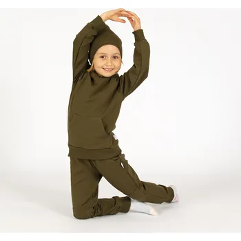 Tepláčky s kapsou - Basic khaki Velikost: 86