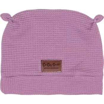 Čepička s oušky VAFLE - Světle fialová Velikost: Newborn