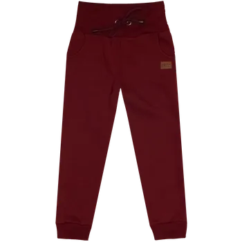 Tepláčky s kapsou zateplené - Vínová Velikost: 146