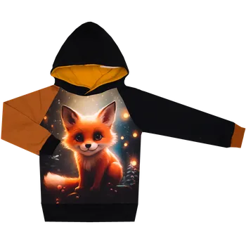 Mikina s kapucí - BLACK - lištička Velikost: 110