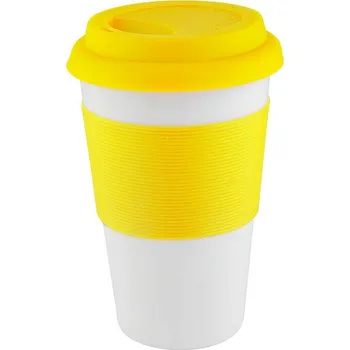 Soft Touch hrnek se silikonem, žlutá