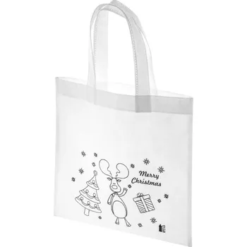 Dárková taška Reklamní Julfar Shop vánoční taška na vybarvení, bílá