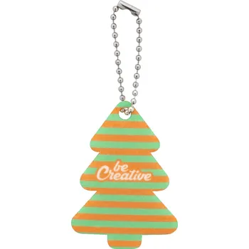 Reklamní CreaFelt Key Xmas vlastní vánoční přívěsek na klíče, vánoční stromek, bílá