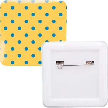 SquareBadge Maxi odznak se špendlíkem, bílá
