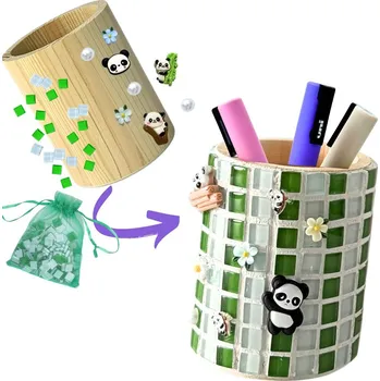 kreativní sada Mozaiková kreativní sada na kulatý stojánek na tužky – Zábavná panda (ArtSets)