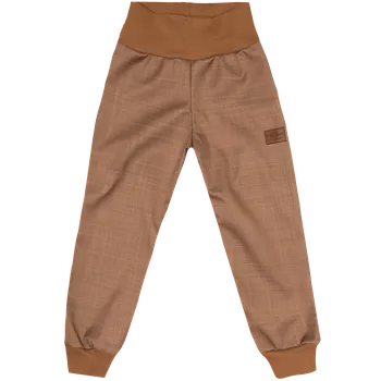 Softshellové kalhoty basic jaro/podzim - Hnědé Velikost: 104