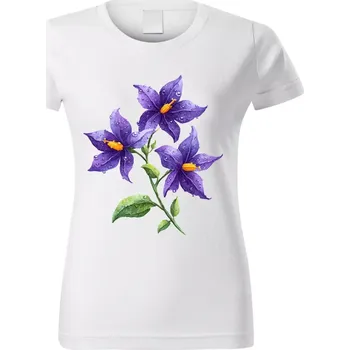 Dámské tričko Dámské tričko s květinou bílé vzor č. 328 vel. 3XL (Dámské květinové tričko)