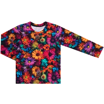Dětská móda Tričko dlouhý rukáv - Barevné kytičky Velikost: 86