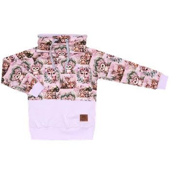 Mikina se stojáčkem - Zvířátka na levandulové Velikost: 128