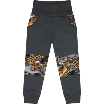 Tepláčky s kapsou - Stavba tmavá Velikost: 86