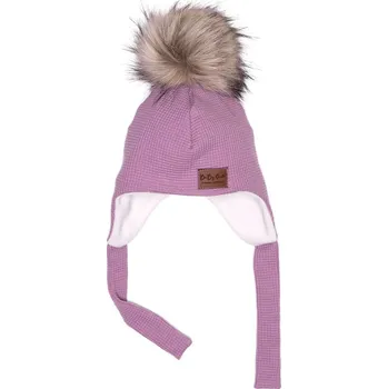 Čepice Ušanka VAFLE - Světle fialová s fleecem Velikost: S