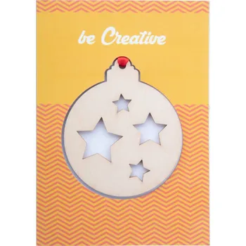 Reklamní TreeCard vánoční přání, baňka, přírodní