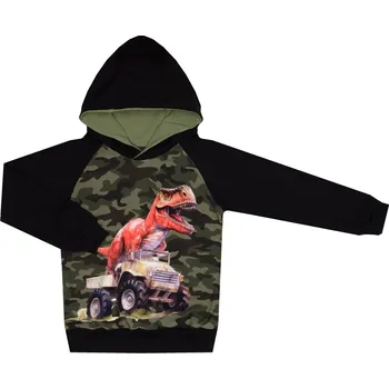 Mikina s kapucí - DINO červený maskáč Velikost: 104