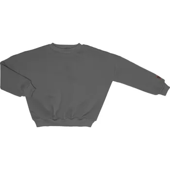 Mikina bez kapuce zateplená - tmavě šedá Velikost: 92