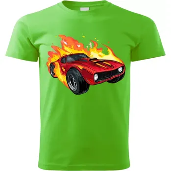 Chlapecké tričko Dětské tričko se sportovním autem zelené vzor č. 115 vel. 158 (dětské tričko se sporťákem )