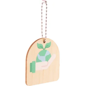 EcoRing přívěšek na klíče, zeměkoule, béžová