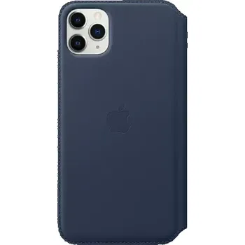Pouzdro na mobilní telefon Apple Leather Folio pouzdro pro iPhone 11 Pro Max - Deep Sea Blue (MY1P2ZM/A)