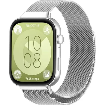 Ostatní příslušenství k chytrým hodinkám VSECHNONAMOBIL 120414 xDfind MILANESE Kovový řemínek pro Huawei Watch Fit 3 / Fit 4 / Fit 4 Pro stříbrný