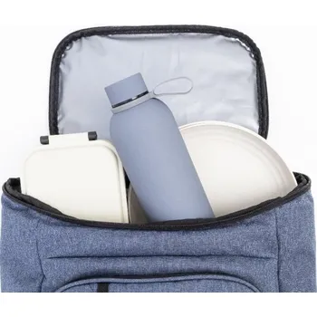 turistický batoh Reklamní Duonic chladicí piknikový batoh z RPET, tmavě modrá