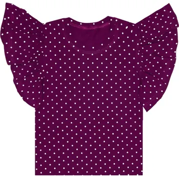 Kojenecké oblečení Tričko s volánky - Puntík borůvková Velikost: 98