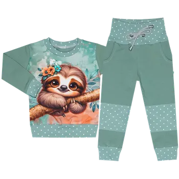 Tepláková souprava - Puntík minerál - lenochod na větvi (bez kapuce) Velikost: 110