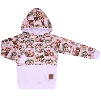 Mikina s kapucí - Zvířátka na levandulové Velikost: 104