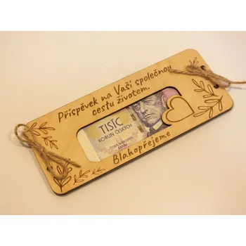 Dary dřeva Obálka na peníze- novomanželé