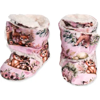 Kojenecké oblečení Capáčky Zvířátka na levandulové s beránkem Velikost: 6-9 měsíců