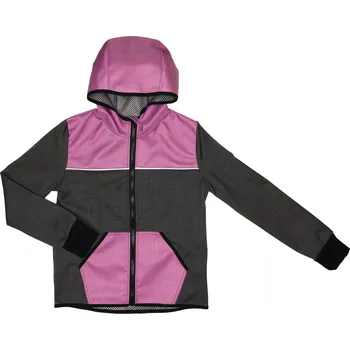 Chlapecká bunda Softshellová bunda jaro/podzim - Fialkovo / tmavě šedá Velikost: 122