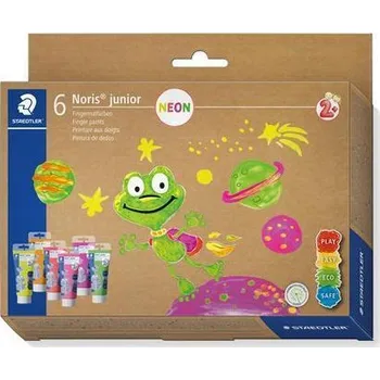 Výtvarná barva Prstové barvy "Noris Junior 881", 6 neonových barev, STAEDTLER 8816F C6