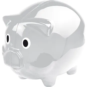 Pokladnička Plastová kasička prasátko, transparentní