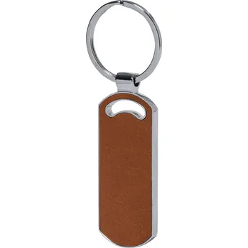 Fostel přívěšek na klíče, obdélník, hnědá