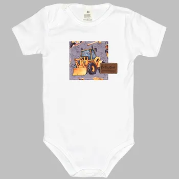 Bodyčko - Bílé Stavba šedá - krátký rukáv Velikost: 74