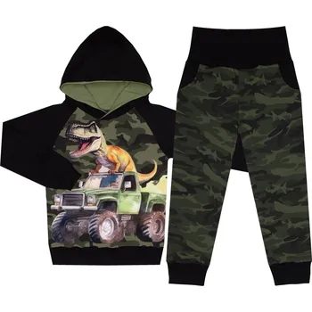 Tepláková souprava - DINO oranžový maskáč (kapuca) Velikost: 116