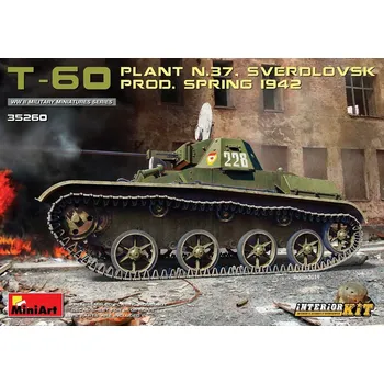 Plastikový model T-60 (Plant No.37,Sverdlovsk) w/ Interior Kit - MiniArt 35260