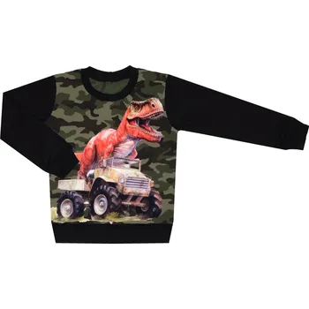 Mikina bez kapuce - DINO červený maskáč Velikost: 98