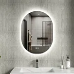 Erga Demi, oválné LED zrcadlo 60x80cm, 3 barvy světla, přední osvětlení, topná podložka proti zapaření, ERG-V01-DEMI-6080-CL