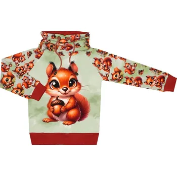 Mikina se stojáčkem - Veverky - panel veverka Velikost: 92