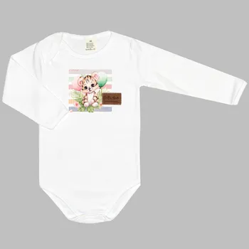 Bodyčko - Bílé Zvířátka na proužku Velikost: 98