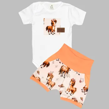 Komplet - Bodyčko a kraťásky Koníci Velikost: 74