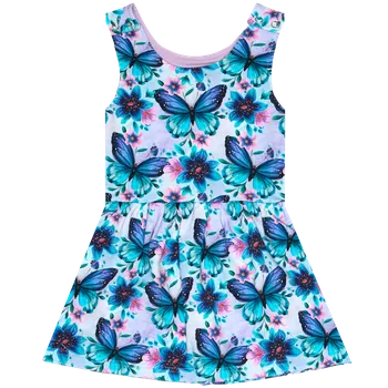 Kojenecké oblečení Laclové šatičky - Motýlci modré Velikost: 62