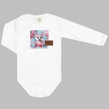 Bodyčko - Bílé Pejsek Husky Velikost: 56